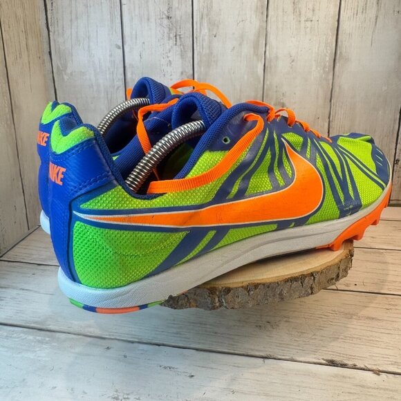 Nike Zoom Waffle XC 9 Green Blue Orange Track Running Spikes Men's Size 13 - Picture 7 of 11